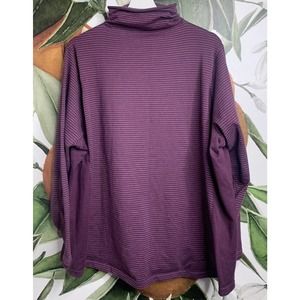 Duluth Trading Co Plus Size 3X Turtleneck Striped Sweater Coolmax Long Sleeve